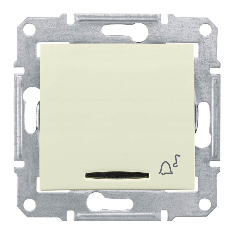 Выключатель кнопочный с синей подсветкой Звонок Schneider Electric Sedna 10A 250V SDN1600447 в Санкт-Петербурге