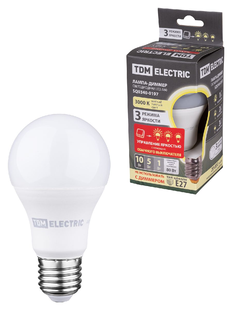 Лампа светодиодная диммируемая TDM Electric E27 10W 3000K матовая SQ0340-0197 в Санкт-Петербурге