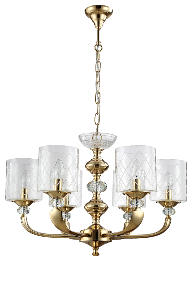 Подвесная люстра Crystal Lux Gracia GRACIA SP6 GOLD в #REGION_NAME_DECLINE_PP#