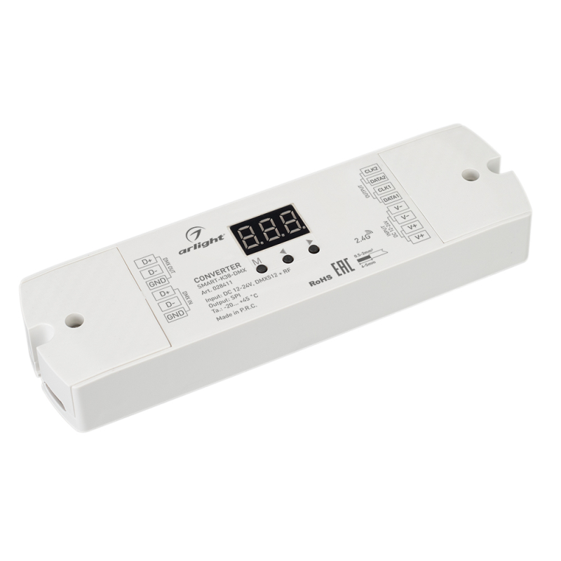 Конвертер Arlight Smart-K38-DMX (12-24V, SPI, 2.4G) 028411 в #REGION_NAME_DECLINE_PP#