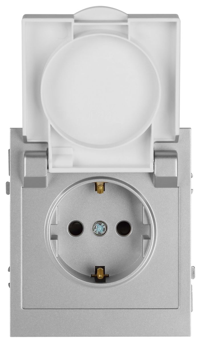 Розетка Эра Arktik 16-2103-03 с заземлением 2P+E Schuko со шторками с крышкой 16А-250В алюминий Б0070436 в Санкт-Петербурге