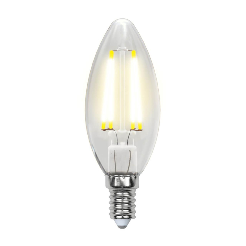 Лампа светодиодная филаментная Uniel E14 5W 3000K прозрачная LED-C35-5W/WW/E14/CL/MB GLM10TR UL-00002367 в Санкт-Петербурге