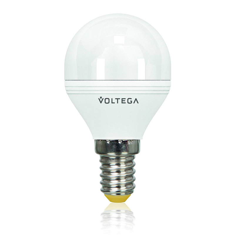 Лампа светодиодная диммируемая Voltega E14 6W 4000К шар матовый VG2-G2E14cold6W-D 5494 в #REGION_NAME_DECLINE_PP#