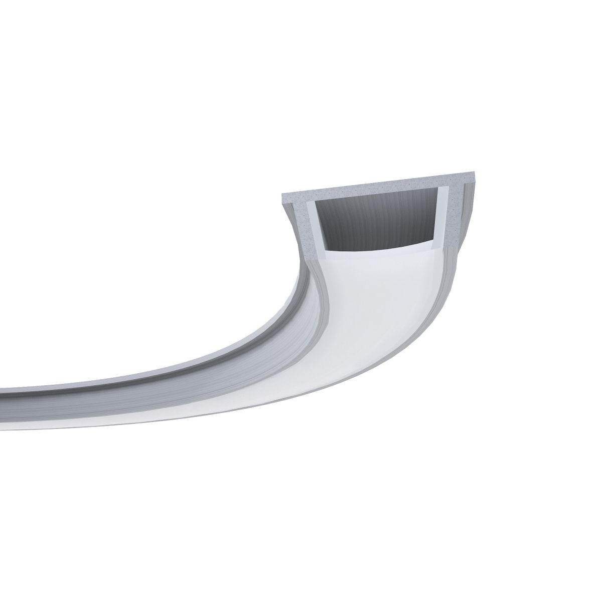 Профиль П-образный гибкий накладной шир. ленты до 10мм (рассеиватель белый матовый, заглушки - 2шт., крепеж - 4шт.) OGM GM-08-35 в #REGION_NAME_DECLINE_PP#