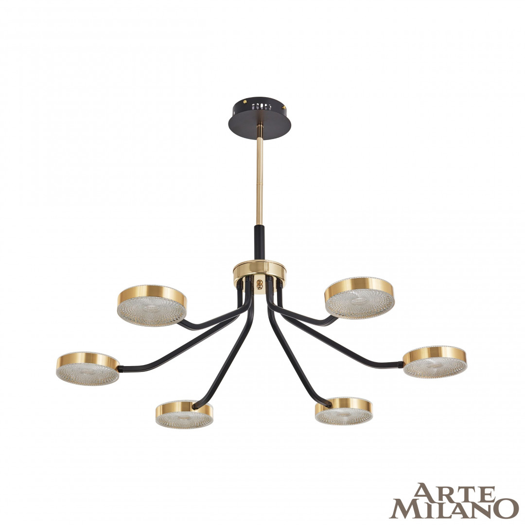 Люстра на штанге Arte Milano Ferrara 276079/6 BK/GD в #REGION_NAME_DECLINE_PP#