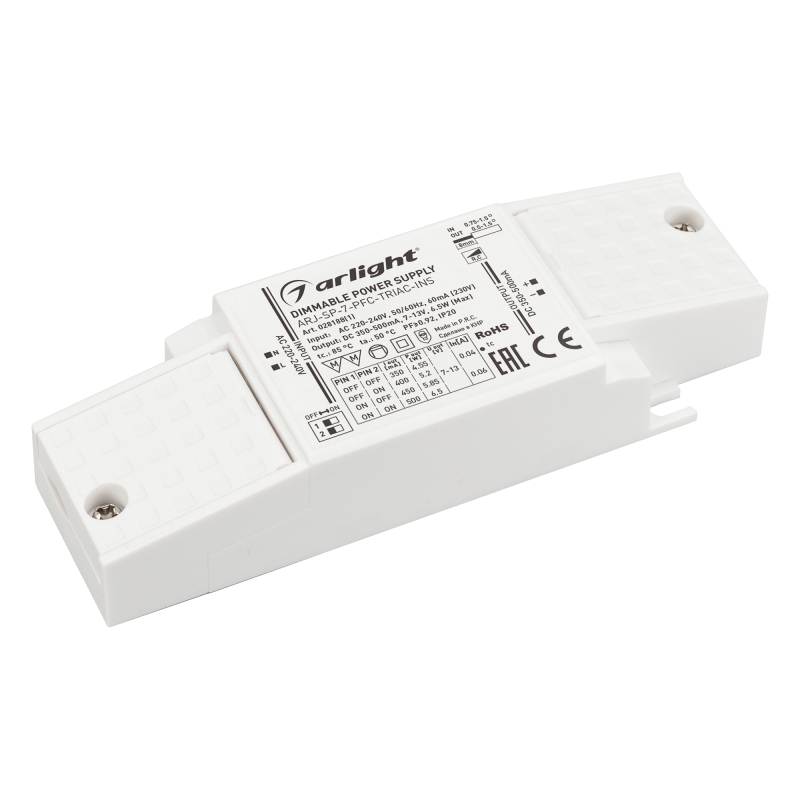 Блок питания Arlight ARJ-SP-7-PFC-Triac-INS (7W, 7-13V, 0.35-0.5A) 028188(1) в Санкт-Петербурге