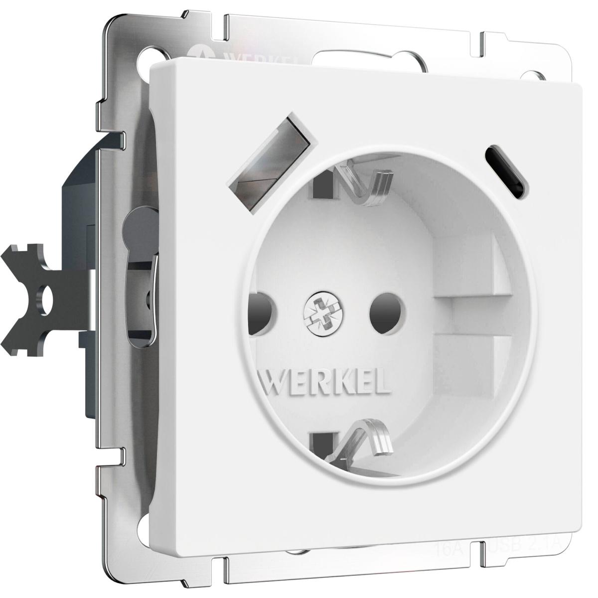 Розетка с/з со шторками и USB тип A+C Werkel W1171761 4690389213267 a069613 в Санкт-Петербурге