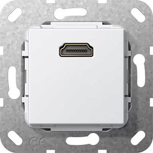 Розетка HDMI Gira System 55 чисто-белый глянцевый 566903
