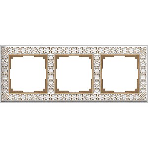 Рамка Werkel Antik на 3 поста белое золото WL07-Frame-01 4690389099199