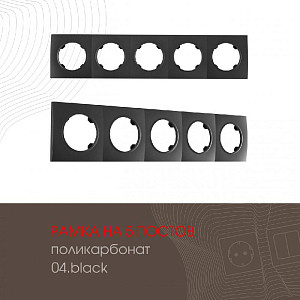 Рамка пятиместная Arte Milano 502.04-5.black