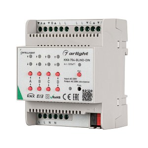 Контроллер штор Arlight KNX-704-BLIND-Din (230V, 4x6A) 025671