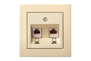 Розетка компьютерная двойная (2хRJ45) Liregus Epsilon 28-083