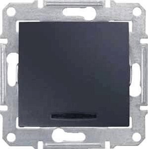 Выключатель одноклавишный с синей подсветкой Schneider Electric Sedna 10A 250V SDN1400170