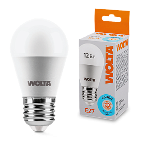 Светодиодная лампа WOLTA 12Вт 6500K Е27 груша матовая 25W45GL12E27