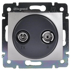 Розетка TV-R оконечная Legrand Valena алюминий 770133
