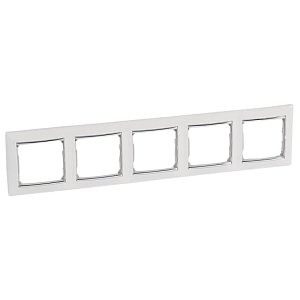 Рамка 5-постовая Legrand Valena белая/серебряный штрих 770495