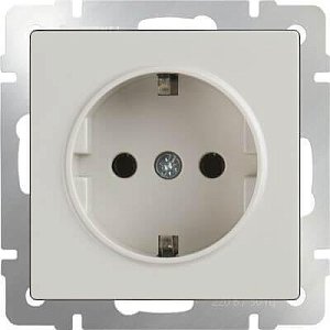 Розетка Werkel с заземлением слоновая кость WL03-SKG-01-IP20-ivory 4690389046223