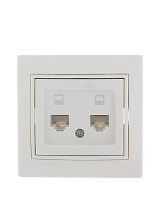 Розетка компьютерная двойная Lezard Mira 701-0202-141