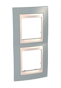 Рамка 2-постовая вертикальная Schneider Electric Unica Хамелеон MGU6.004V.565