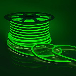 Светодиодный неон двухсторонний Apeyron 220В 6Вт/м smd2835 108д/м IP65 150Лм/м 50м зеленый 10-211