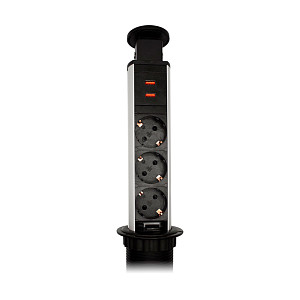 Блок розеток 105S (J) (3 секции + 2 USB) Mebax 00-00003151