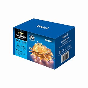 Уличная светодиодная гирлянда (UL-00007203) Uniel  220V теплый белый ULD-S1000-120/SWK Warm White IP67