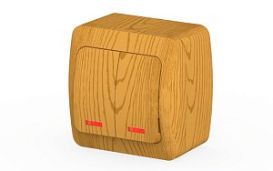 Выключатель двухклавишный с подсветкой ELBI Alsu 504-010700-203