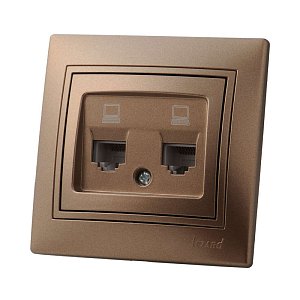 Розетка компьютерная двойная Lezard Mira 701-3131-141