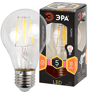 Лампа светодиодная Эра E27 5W 2700K F-LED A60-5W-827-E27 Б0019010