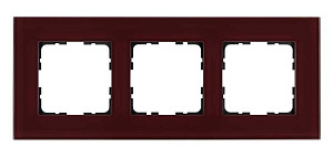 Рамка 3-постовая стекло цвет Гранатовый Jasmart G1003GH