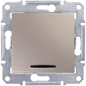 Выключатель кнопочный с синей подсветкой Schneider Electric Sedna 10A 250V SDN1600168