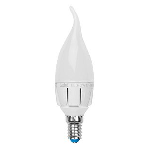Лампа светодиодная (UL-00000770) Uniel E14 7W 3000K матовая LED-CW37-7W/WW/E14/FR PLP01WH