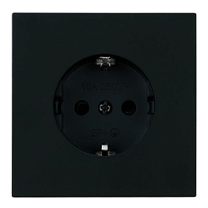 Розетка 1-местная с защитной шторкой с/з (механизм) Stekker 250В 16А Мия RST16-3110-05 черный бархат 50454