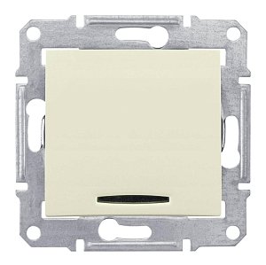 Выключатель одноклавишный с синей подсветкой Schneider Electric Sedna 10A 250V SDN1400147
