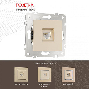 Розетка RJ45 Arte Milano 203.45-1.shampan