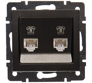 Розетка телефонная двойная евро Lezard Rain 703-4188-138