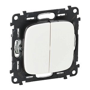 Переключатель двухклавишный Legrand Valena Allure 10А 250В белый 752708