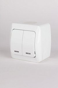 Выключатель двухклавишный с подсветкой ELBI Alsu 504-010200-203