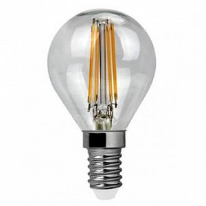 Лампа светодиодная филаментная Voltega E14 4W 4000К груша прозрачная VG1-G1E14cold4W-F 4676