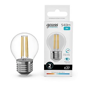 Лампа светодиодная Gauss Filament Elementary E27 8W 4100K 52228