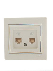 Розетка телефонная двойная евро Lezard Mira 701-0303-138
