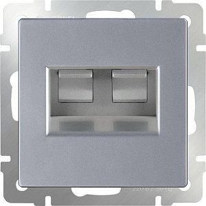 Розетка Werkel двойная Ethernet RJ-45 серебряный WL06-RJ45+RJ45 4690389073540