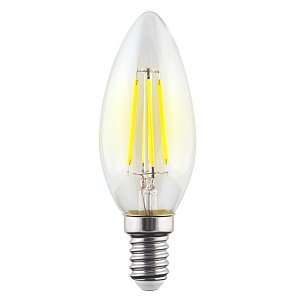 Лампа светодиодная филаментная Voltega E14 9W 2800К свеча прозрачная VG10-C1E14warm9W-F 7096