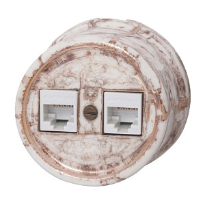 Розетка RJ45 информационная двойная Bironi Лизетта B1-302-09