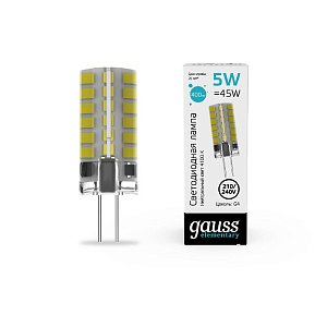 Светодиодная лампа Gauss Elementary G4 5W 4100K 18025