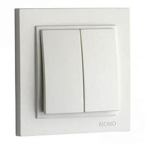 Выключатель двухклавишный Mono Electric Despina 10А 250В белый 102-190025-102