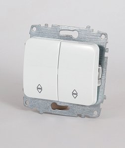 Переключатель двухклавишный проходной ELBI Jazz 607-010200-211