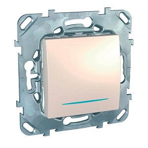 Выключатель одноклавишный кнопочный с подсветкой Schneider Electric Unica MGU5.206.25NZD
