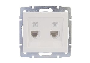 Розетка телефонная двойная евро Lezard Rain 703-0288-138