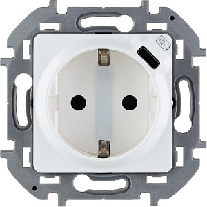 Розетка с/з с USB тип C со шторками Legrand Inspiria 673770